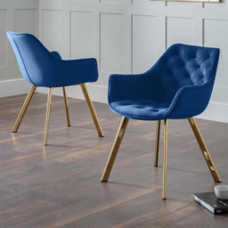 Julian Bowen Lorenzo Set of 2 Blue Dining Chairs