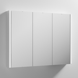 nuie Eden 3 Door Gloss White Wall Hung Mirror Cabinet 900mm