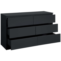 Oslo 6 Drawer Black Chest of Drawers - thumbnail 4