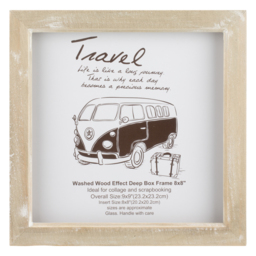 The Port. Co Gallery Neutral Washed Wood Effect Square Deep Box 8 x 8 inch Photo Frame
