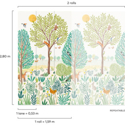 Grandeco Grena Nursery 3 Lane Wall Mural - thumbnail 4