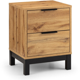Julian Bowen Bali 2 Drawer Modern Oak Effect Bedside Table - thumbnail 2