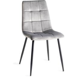Bentley Designs Mondrian Grey Velvet Dining Chair Set of 2 - thumbnail 2