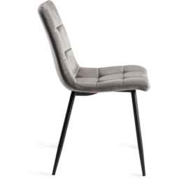 Bentley Designs Mondrian Grey Velvet Dining Chair Set of 2 - thumbnail 4