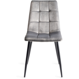 Bentley Designs Mondrian Grey Velvet Dining Chair Set of 2 - thumbnail 3