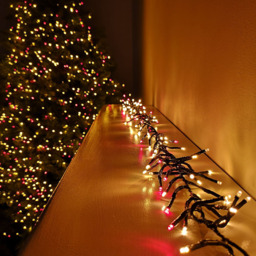 Premier ClusterBrights Mains Powered 3000 Red and Vintage Gold LED Green Cluster Light 37.2m