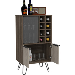 Core Products Nevada 3 Doors Smoke Oak Mirrored Wine Cabinet - thumbnail 4