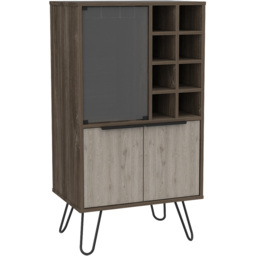 Core Products Nevada 3 Doors Smoke Oak Mirrored Wine Cabinet - thumbnail 2