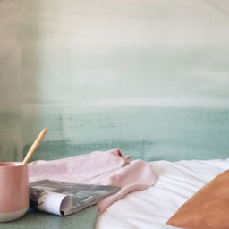 Grandeco Roomblush Layered Horizon Watercolour Green 4 Lane Wall Mural - thumbnail 4