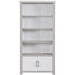 Baumhaus Greystone 2 Door 4 Shelf White Open Bookcase - thumbnail 3