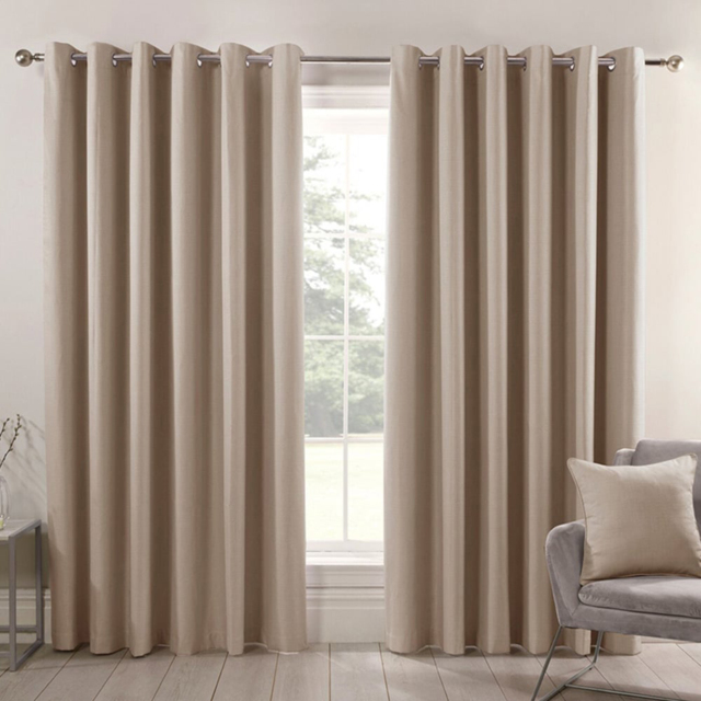 Divante Hoxton Natural Blackout Eyelet Curtains 229 x 229cm - image 1