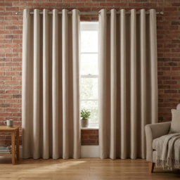 Divante Hoxton Natural Blackout Eyelet Curtains 229 x 229cm - thumbnail 2