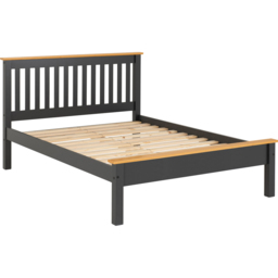 Seconique Monaco Double Grey and Oak Effect Low End Bed - thumbnail 2