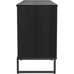 Crowndale Fluted 6 Drawer Black Ash Wide TV Sideboard Ready Assembled - thumbnail 3