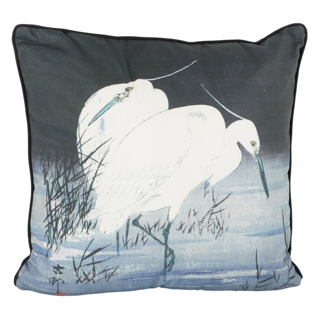 Ohara Kohson Oriental Cranes Cushion - Multicolour - image 1