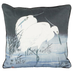 Ohara Kohson Oriental Cranes Cushion - Multicolour - thumbnail 2