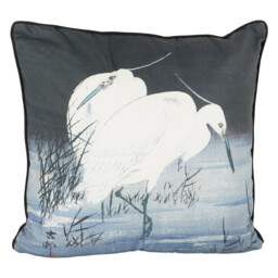 Ohara Kohson Oriental Cranes Cushion - Multicolour - thumbnail 1