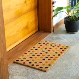Autumn Spot PVC Backed Coir Doormat - 40 x 60cm - thumbnail 2