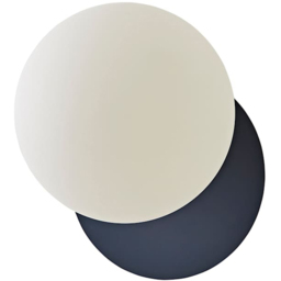 ValueLights Darla Navy Frosted Globe Bathroom Wall Light and Bulb - thumbnail 1