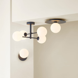 ValueLights Darla Navy Frosted Globe Bathroom Wall Light and Bulb - thumbnail 4