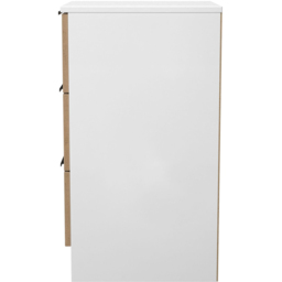 Crowndale Java Slatt Effect and White 3 Drawer Bedside Cabinet - thumbnail 3