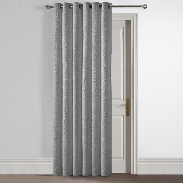 Velosso Winchester Grey Pinsonic Door Curtain Panel 117 x 213cm
