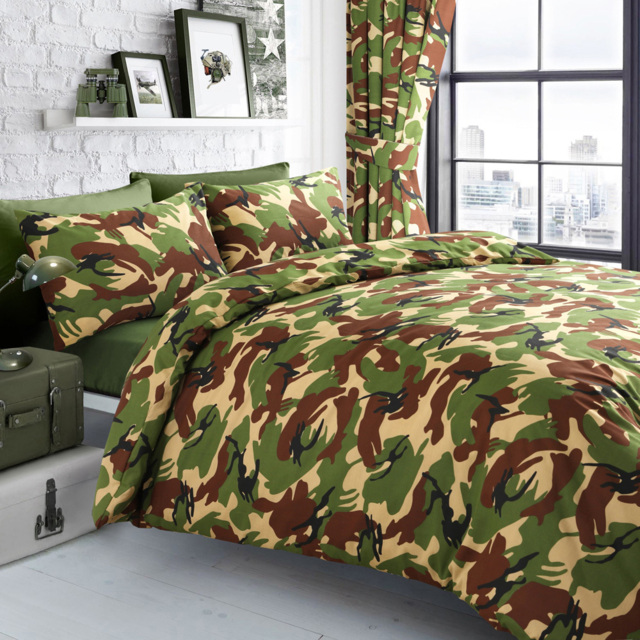 Velosso Double Green Camouflage Duvet Set