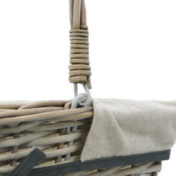 JVL 20L Arianna Grey Rectangular Willow Shopping Basket - thumbnail 4