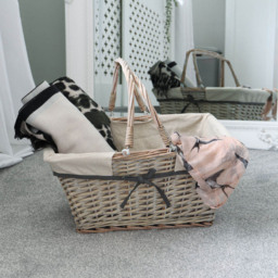 JVL 20L Arianna Grey Rectangular Willow Shopping Basket - thumbnail 2
