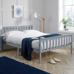 Home Source Florida Grey Small Double Low End Wooden Bed - thumbnail 1
