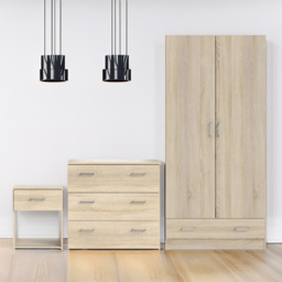 Florence Space Oak 3 Piece Bedroom Furniture Set - thumbnail 1