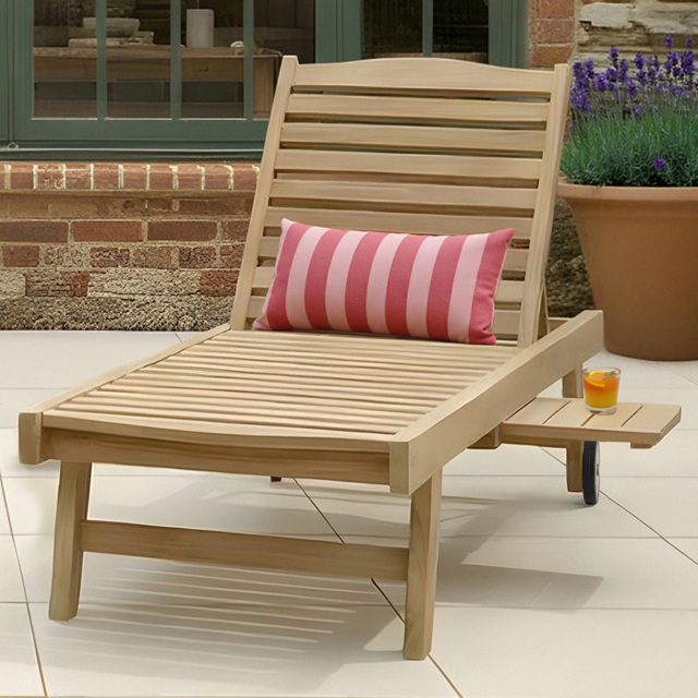 Charles Bentley Premium Teak Sun Lounger - image 1