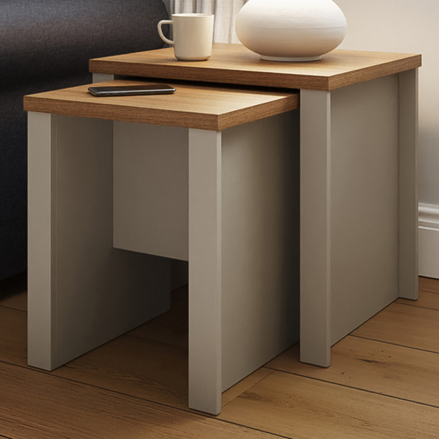 GFW Lancaster Grey Nest of Tables Set of 2 - image 1
