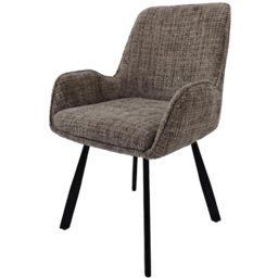 FWStyle Amelia Carver Fawn Chenille Upholstered Swivel Dining Chair Set of 2 - thumbnail 3