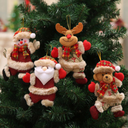 Living and Home Christmas Figurine Tree Ornament 4 Pack - thumbnail 2