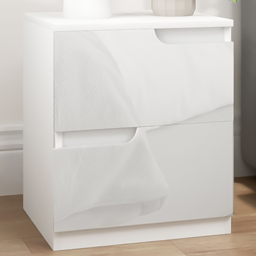 Portland 2 Drawer White Bedside Table - thumbnail 1
