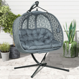 Outsunny Charcoal Grey Double Hanging Swing Chair