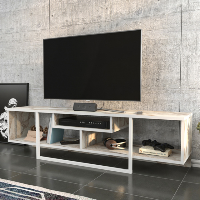 Decorotika Asal Ephesus and White 3 Shelf TV Unit - image 1