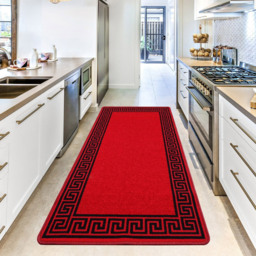 Smart Living Greekey Red and Black Gel Back Non-Slip Door Mat 40 x 60cm - thumbnail 2