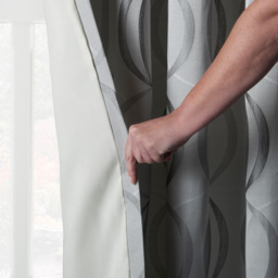 Alan Symonds Ome Jacquard Lined Pencil Pleat Taped Top Curtains Silver 228 x 274cm - thumbnail 3