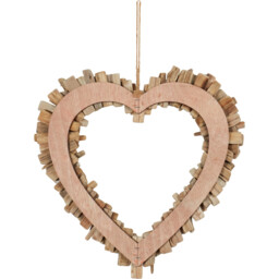 Brown Driftwood Heart Wreath 40cm Wall Art - thumbnail 2