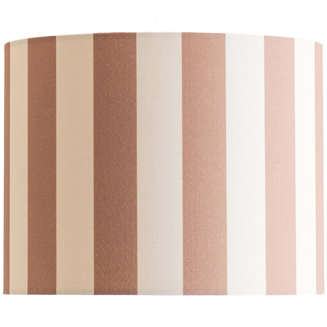 ValueLights Callie Colour Clash Natural and Brown Striped Fabric Drum Lamp Shade Small - image 1