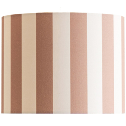 ValueLights Callie Colour Clash Natural and Brown Striped Fabric Drum Lamp Shade Small