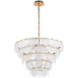 Merano Trapani White Clear Glass Antique Gold Paint Pendant Light