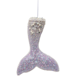 The Seasonal Gift Co. Lilac Velvet Mermaid Tail Christmas Tree decoration - thumbnail 2