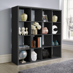 Home Source Black 16 Cube Storage Unit - thumbnail 3