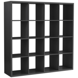 Home Source Black 16 Cube Storage Unit - thumbnail 2