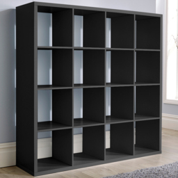 Home Source Black 16 Cube Storage Unit - thumbnail 1