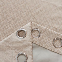Alan Symonds Temple Velvet Blackout Ring Top Eyelet Curtains Latte 117 x 183cm - thumbnail 3