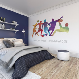 Origin Murals Multicolour Geo Footballers Wall Mural - thumbnail 1